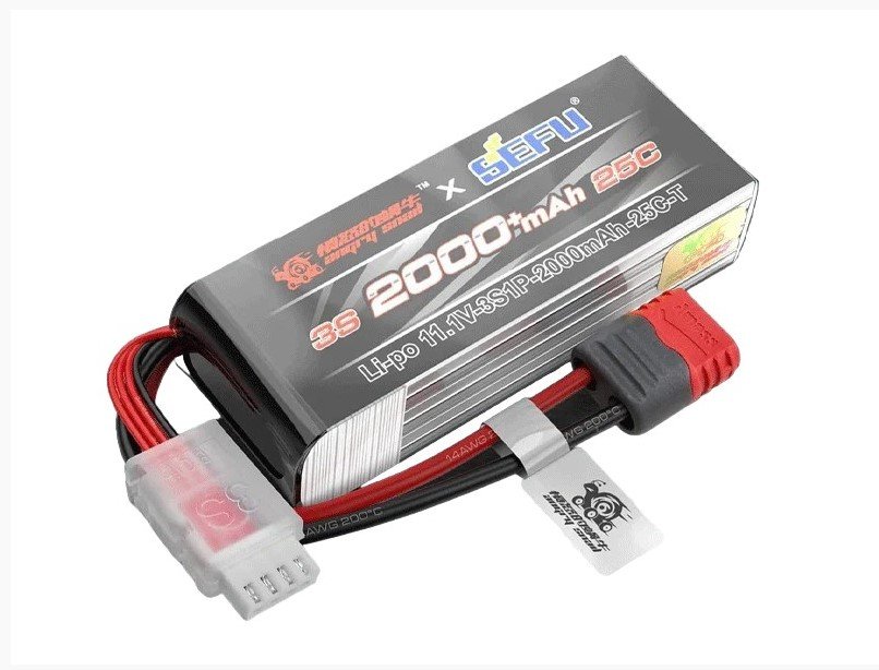 Аккумулятор Li-Po 2000mAh, 11,1V, 25C, T‐plug для автомоделей MJX в 12,14,16 масштабах - MJX-9.1.01.2.0020