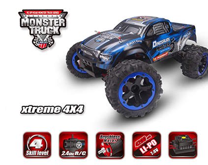 Радиоуправляемая машина монстр Remo Hobby Monster 1:8 Brushless Tuning Dinasaurus Master RTR RH8036-BLUE