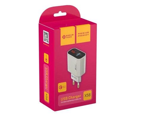Зарядное устройство сетевое с USB 2.4A - X58