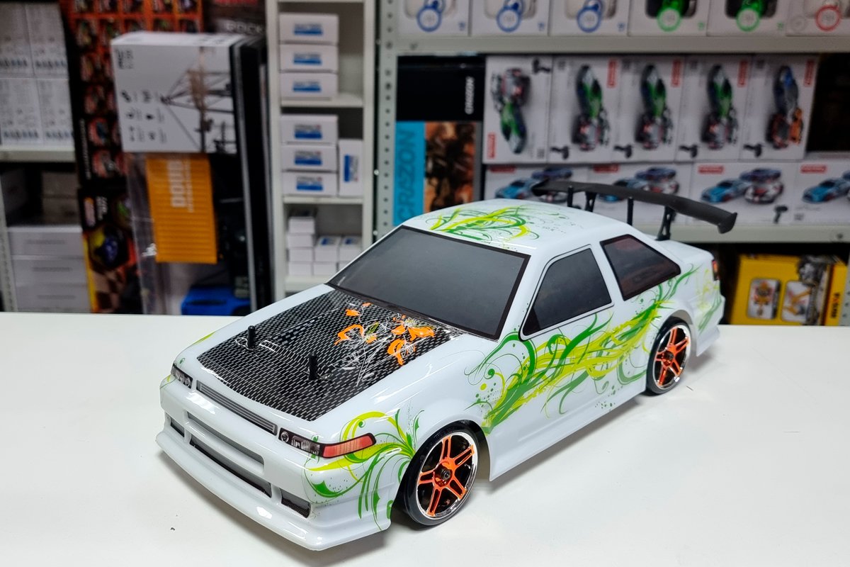 Радиоуправляемая машина для дрифта HSP Flying Fish 1 4WD RTR 1:10 2.4G 94123|12353 Gray AE85 Levin Coupe
