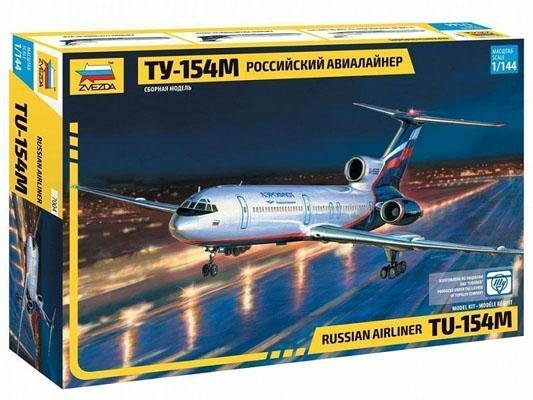 Модель Сборная ZVEZDA Российский авиалайнер ТУ-154М, 1:144