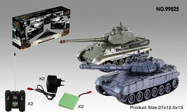 Радиоуправляемый танковый бой Zegan Russian Type 90 v2 и German King Tiger v2, масштаб 1:28 2.4GHz - ZEG99825