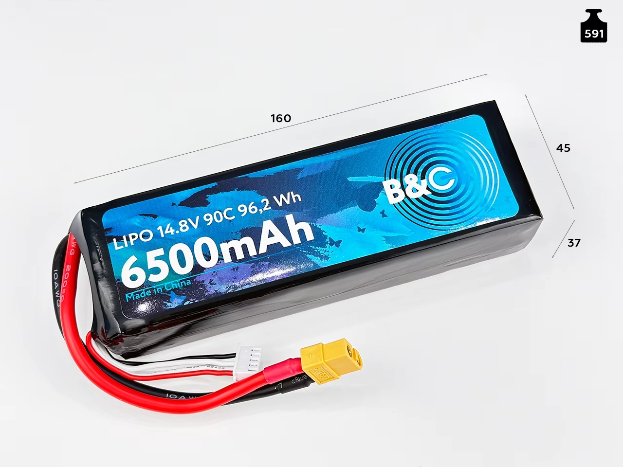 Аккумуляторная батарея B&C Li-Po 14.8v 90C (4S) 99.2 Wh XT60 6500 mAh