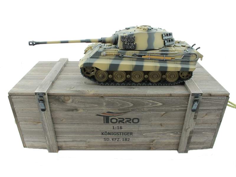 Радиоуправляемый танк Torro King Tiger, башня Henschel (Metal Edition) 1/16, ВВ-пушка V3.0 2.4G RTR TR1110000611-3.0