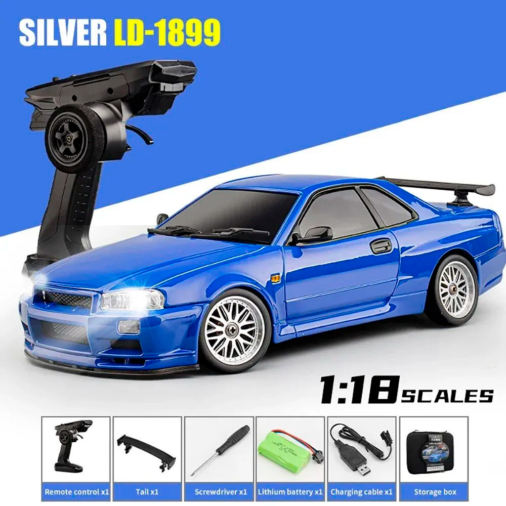 Радиоуправляемая машина для дрифта LD RC масштаб 1:18 2WD 2.4G R34 Skyline  GT-R 1899 Blue - купить в Санкт-Петербурге в интернет магазине