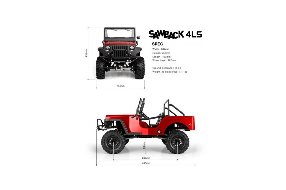 Радиоуправляемая модель для сборки Gmade 1/10 GS01 SAWBACK 4LS KIT (4LS) - GM55000