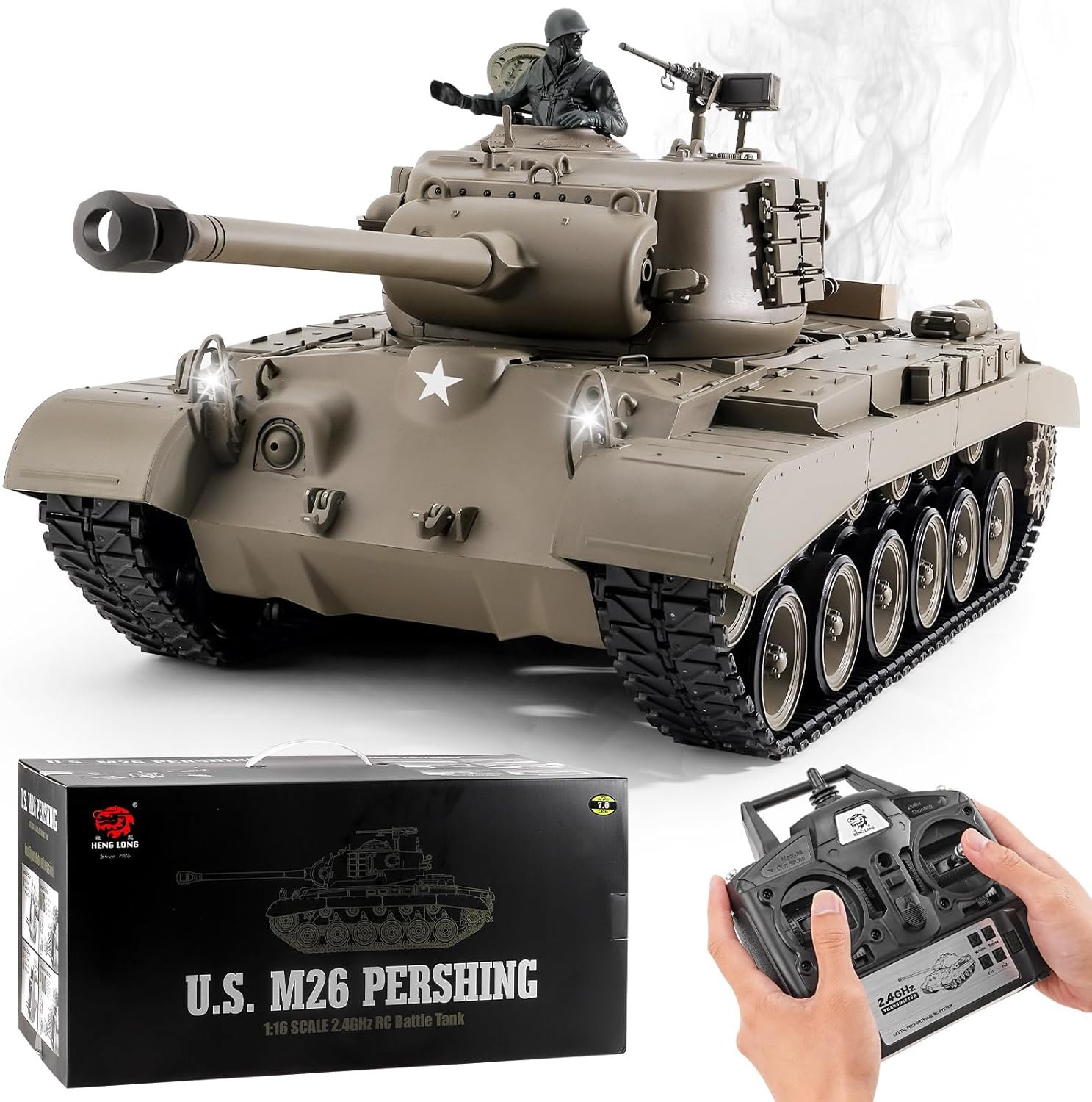 Радиоуправляемый танк Heng Long Snow Leopard USA M26 V7.0 масштаб 1:16 - 3838-1 V7.0