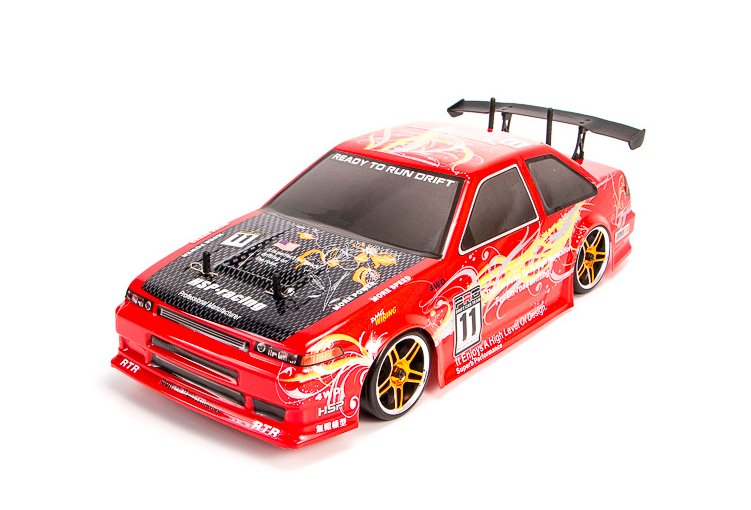 Радиоуправляемая машина для дрифта HSP Flying Fish 1 4WD RTR 1:10 2.4G 94123|12354 Red AE85 Levin Coupe