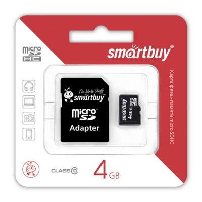 Карта памяти Micro SDHC 4Gb Class 10