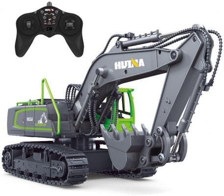 Радиоуправляемый экскаватор HUI NA TOYS масштаб 1:18 2.4G - HN1558-GREEN