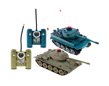 Радиоуправляемый танковый бой Huan Qi Т34 и Tiger 508-555 масштаб 1:32