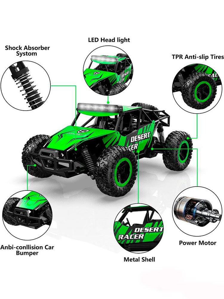 Радиоуправляемый внедорожник Volantex RC Desert King зеленый 2WD 2.4G 1/16 RTR - EXAC7850101GB2