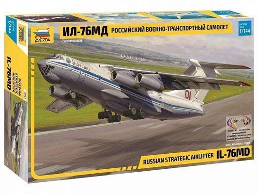 Модель сборная ZVEZDA Военно транспортный самолёт ИЛ 76 МД, 1:144