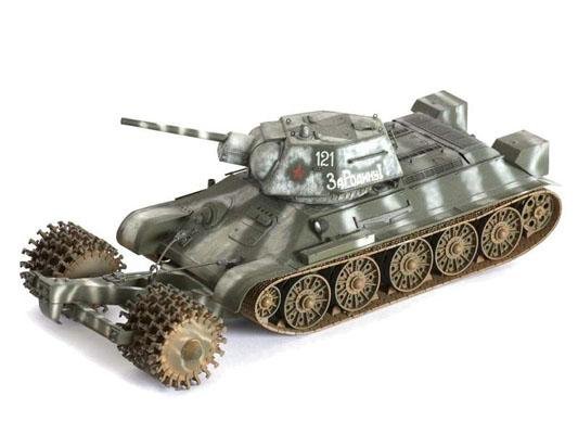 Модель Сборная ZVEZDA Советский средний танк с минным тралом Т-34/76, 1:35