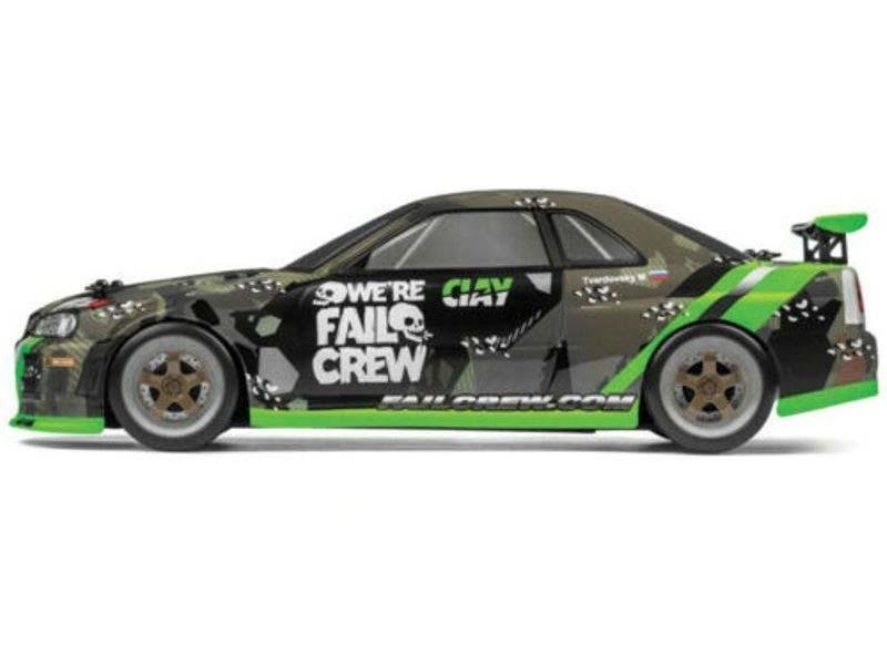 Радиоуправляемая машина для дрифта HPI Micro RS4 Drift Fail Crew Nissan Skyline R34 GT-R 4WD RTR 1:18 2.4G HPI-120101