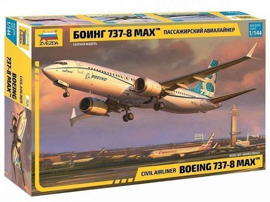 Модель сборная ZVEZDA Авиалайнер Пассажирский Боинг 737-8 MAX, 1:144