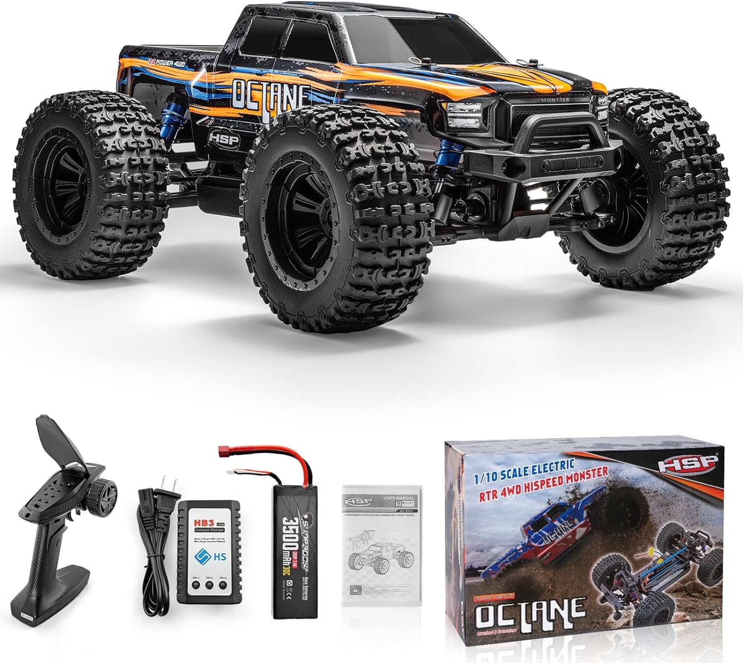 Радиоуправляемая машина монстр HSP Octane 4WD Brushed 1:10 - 94511-51191