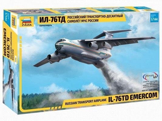 Модель сборная ZVEZDA Российский десантный самолет Ил 76 МЧС России, 1:144