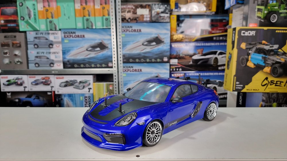 Радиоуправляемая машина для дрифта HSP Flying Fish 1 масштаб 1:10 4WD 2.4G 718 Cayman GT4 - 94123|GT4-01 Blue