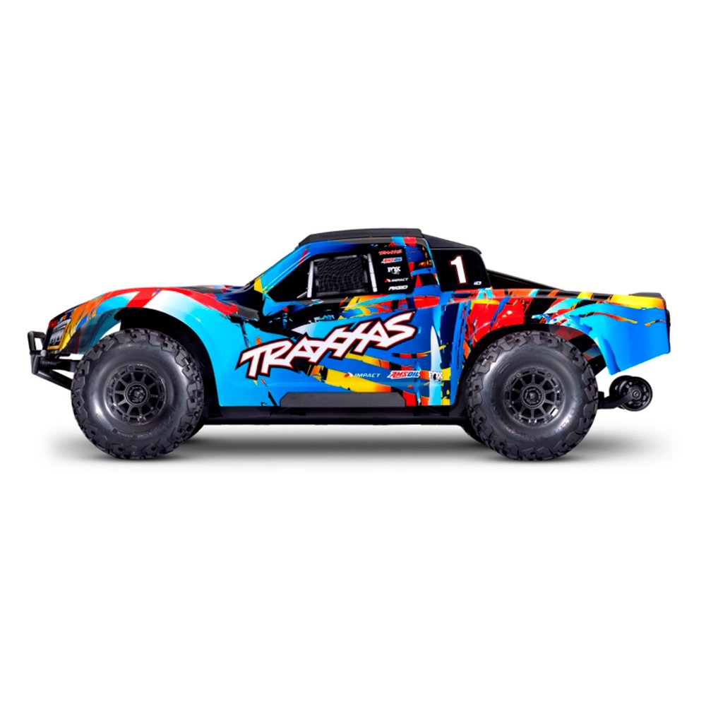 Радиоуправляемая машина шорт-корс Traxxas Maxx Slash 1:10 4WD 6S Brushless RTR c аппаратурой TQi™ 2.4 GHz TSM (цвет Рок-н-Ролл) - TRA102076-4-RNR