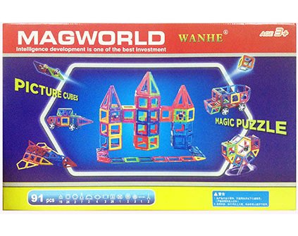 Магнитный конструктор MagWorld 91 деталь