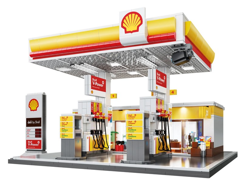 Конструктор CaDA автозаправочная станция Shell (1309 деталей) - C66026W