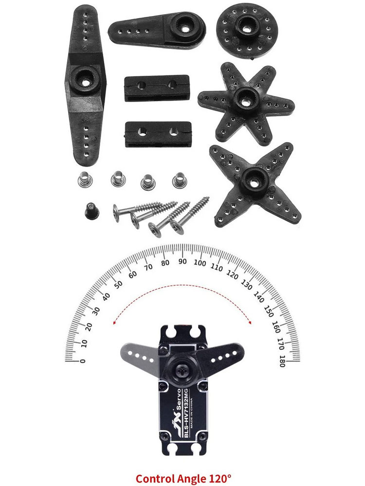 Сервомашинка цифровая JX Servo BLS-HV7132MG (71г/32.5/0.07/7.4V) бесколлекторная, Full metal BLS-HV7132MG