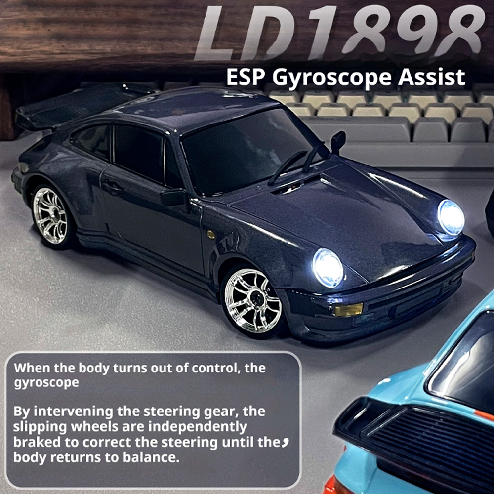 Радиоуправляемая машина для дрифта LD RC масштаб 1:18 2WD 2.4G Porsche 911 - 1898 Gray
