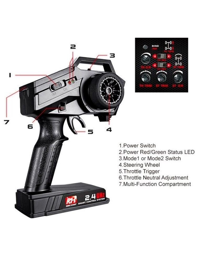 Пульт управления 2.4Ghz для краулеров Remo Hobby 1/8 V2.5 - RH2V2.5