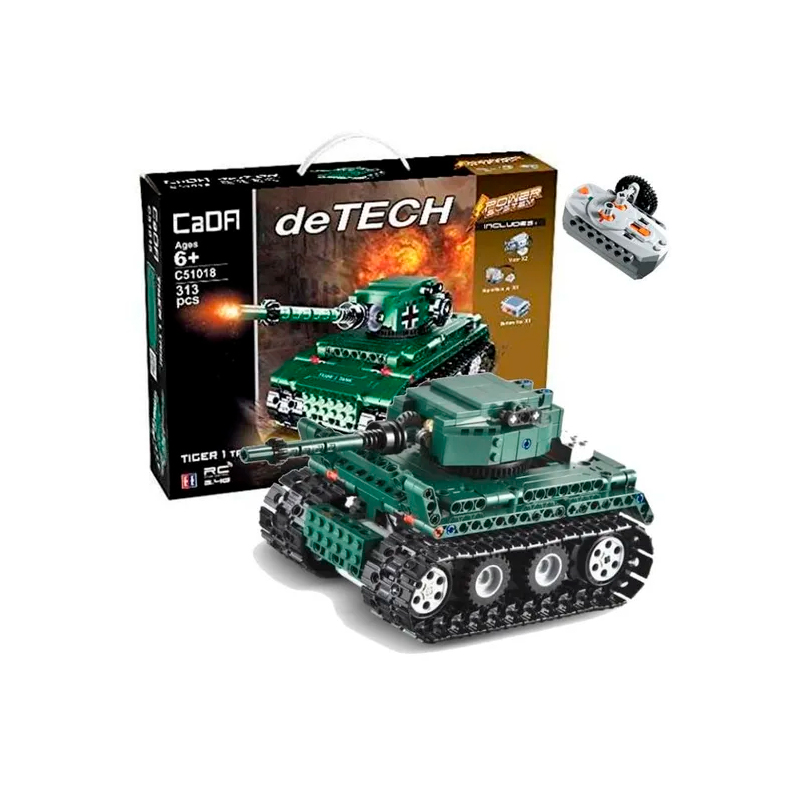 Радиоуправляемый конструктор CaDA Technic танк Tiger 1 (313 деталей) C51018W