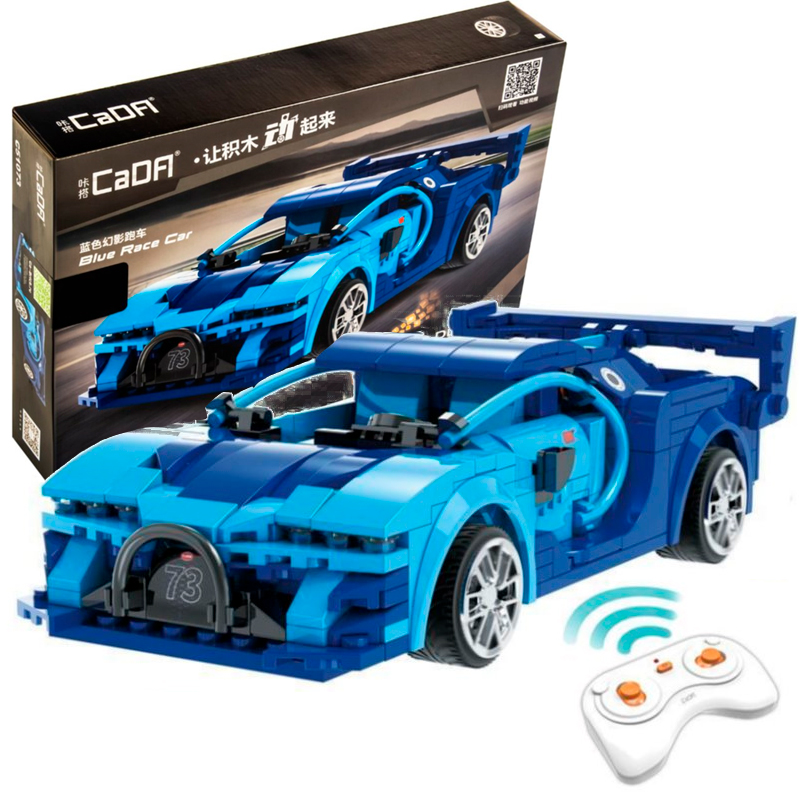 Радиоуправляемый конструктор CADA спортивный автомобиль Blue Race Car, 325 деталей - C51073W