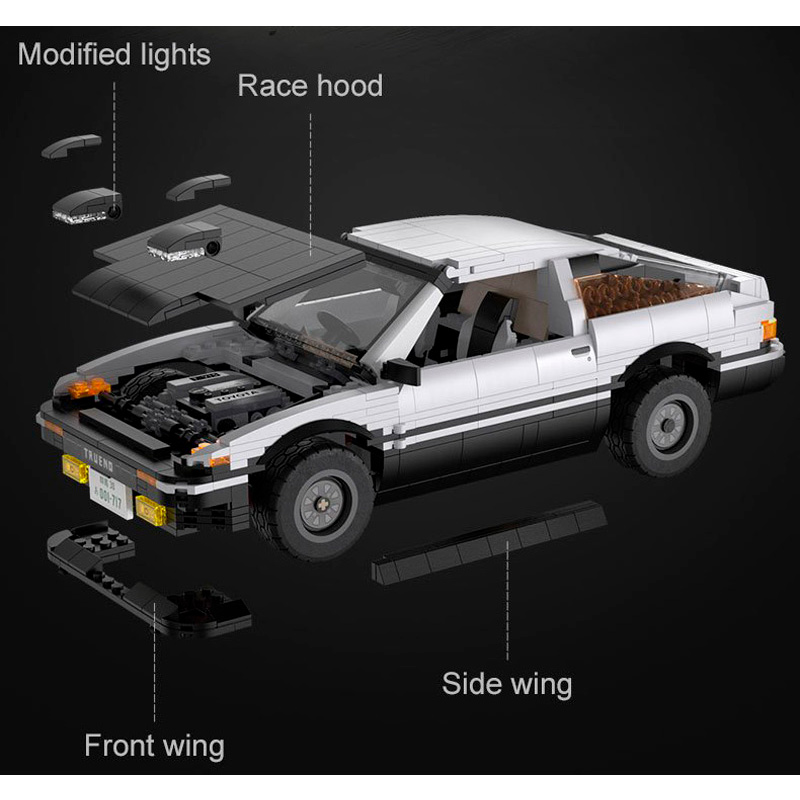 Конструктор CADA автомобиль Toyota AE86 TRUENO масштаб 1:12, 1324 элемента - C61024W