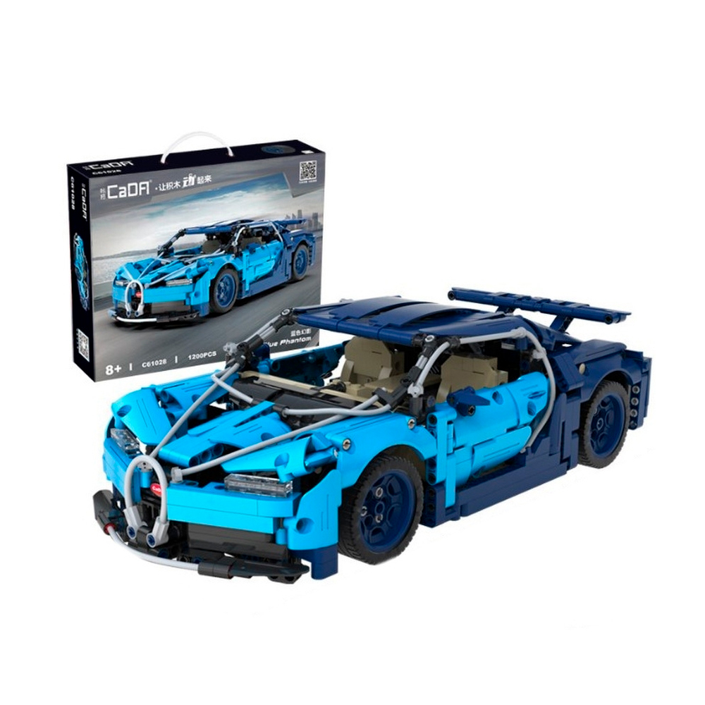 Конструктор CaDA спортивный автомобиль Blue Phantom масштаб 1:12, 1200 элементов - C61028W