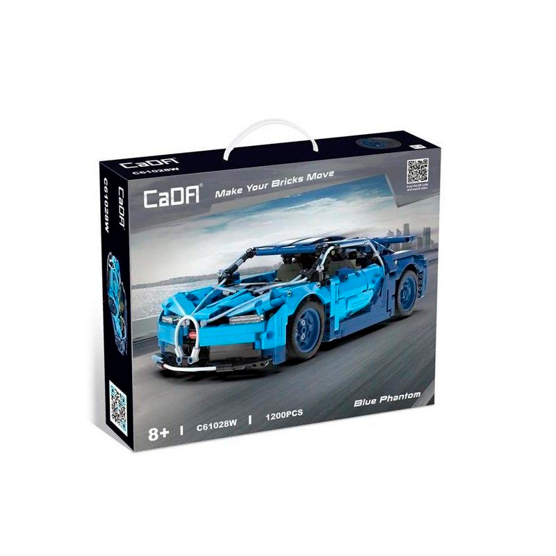 Конструктор CaDA спортивный автомобиль Blue Phantom масштаб 1:12, 1200 элементов - C61028W