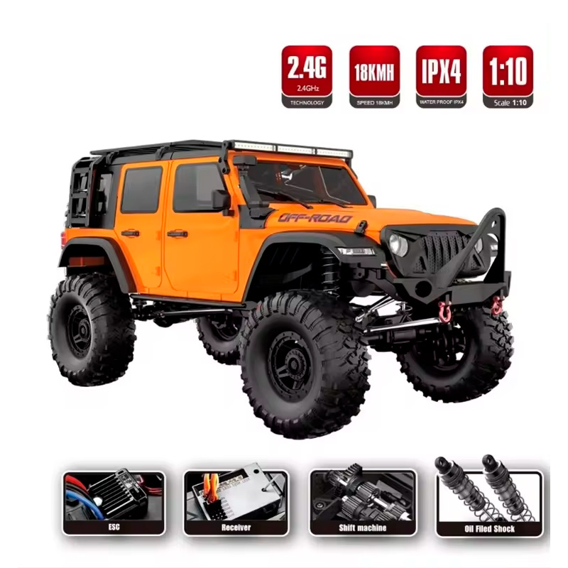 Радиоуправляемая машина краулер Huang Bo 4WD RTR масштаб 1:10 2.4G Rubicon Orange - HB-R1012