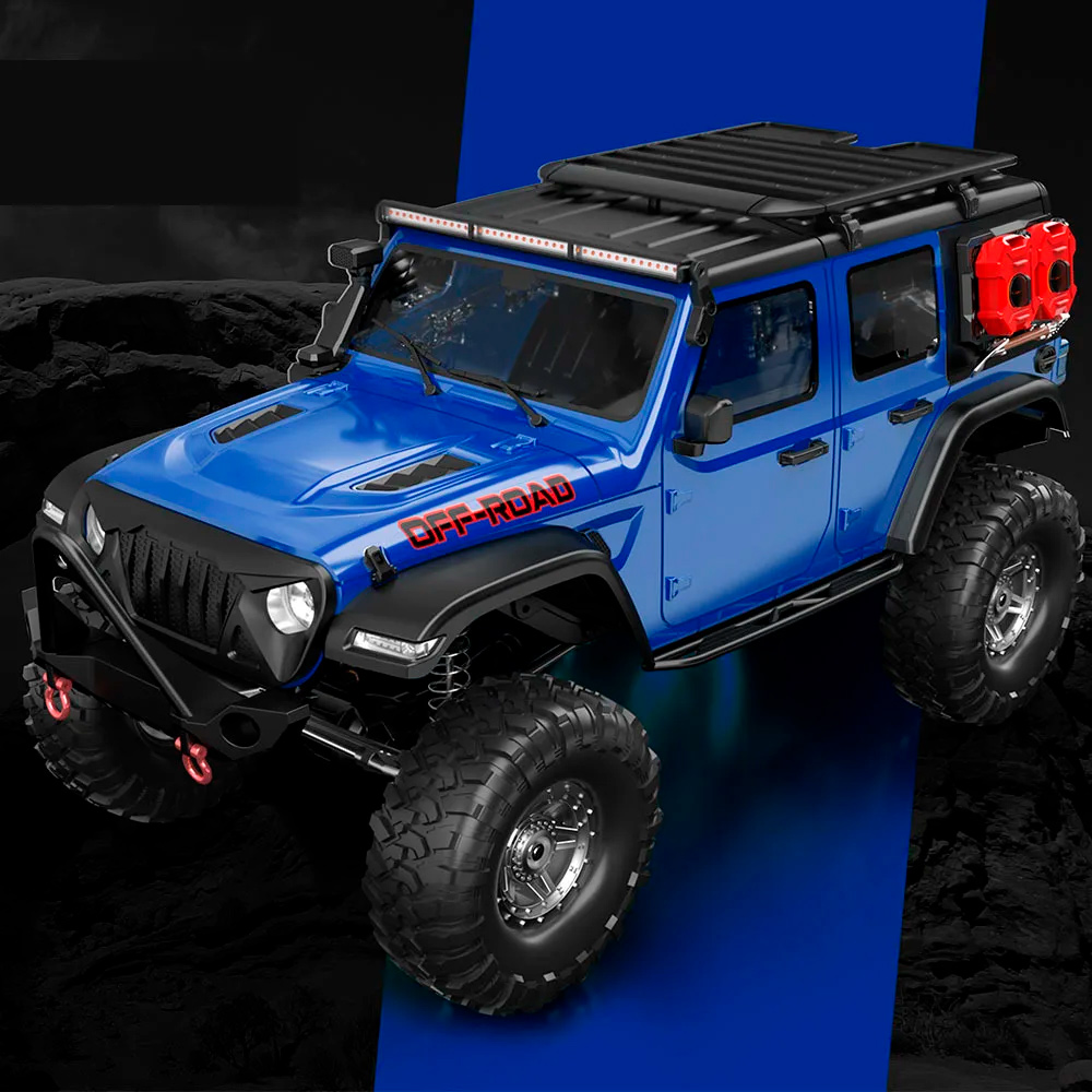 Радиоуправляемая машина краулер Huang Bo 4WD RTR масштаб 1:10 2.4G Rubicon Blue - HB-R1013