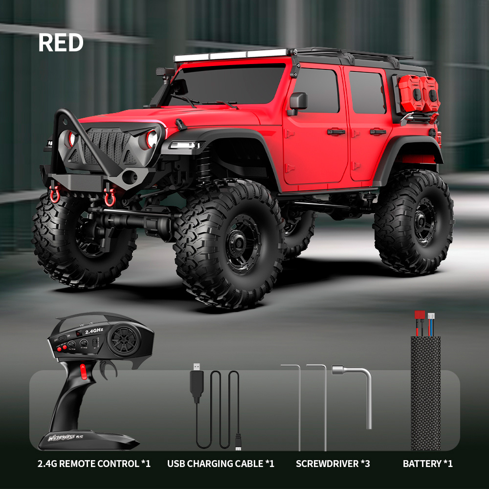 Радиоуправляемая машина краулер Huang Bo 4WD RTR масштаб 1:10 2.4G Rubicon Red - HB-R1014