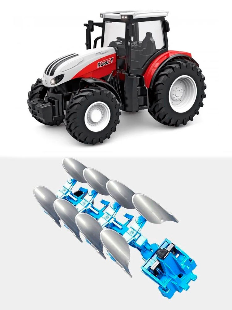 Радиоуправляемый фермерский трактор Korody с плугом 1/24 2.4G 6CH RTR - KR6638