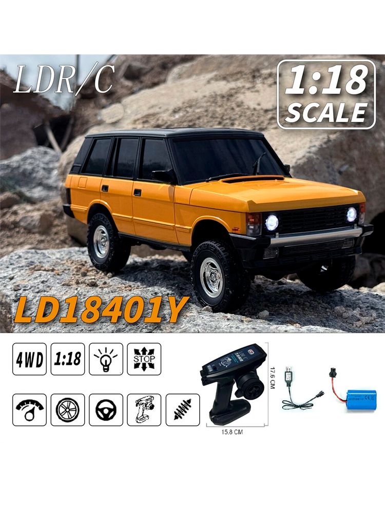 Радиоуправляемая машина LDRC 18401 RTR 1/18 2.4G 4WD RC Rock Crawler - LD18401Y