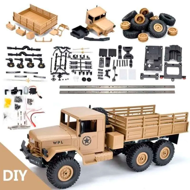 Конструктор грузовик WPL Army Truck масштаб 1:16 KIT - WPLB-16K-Yellow