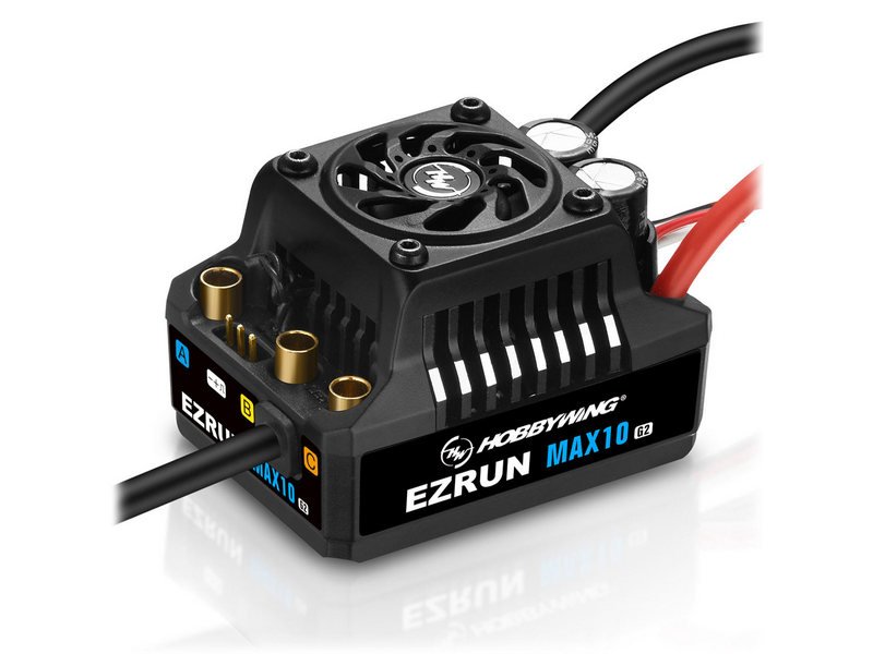 Бесколлекторный регулятор Hobbywing EZRUN MAX10 G2-80A (80A-520A, 1/10) влагозащищённый - HW-30102604