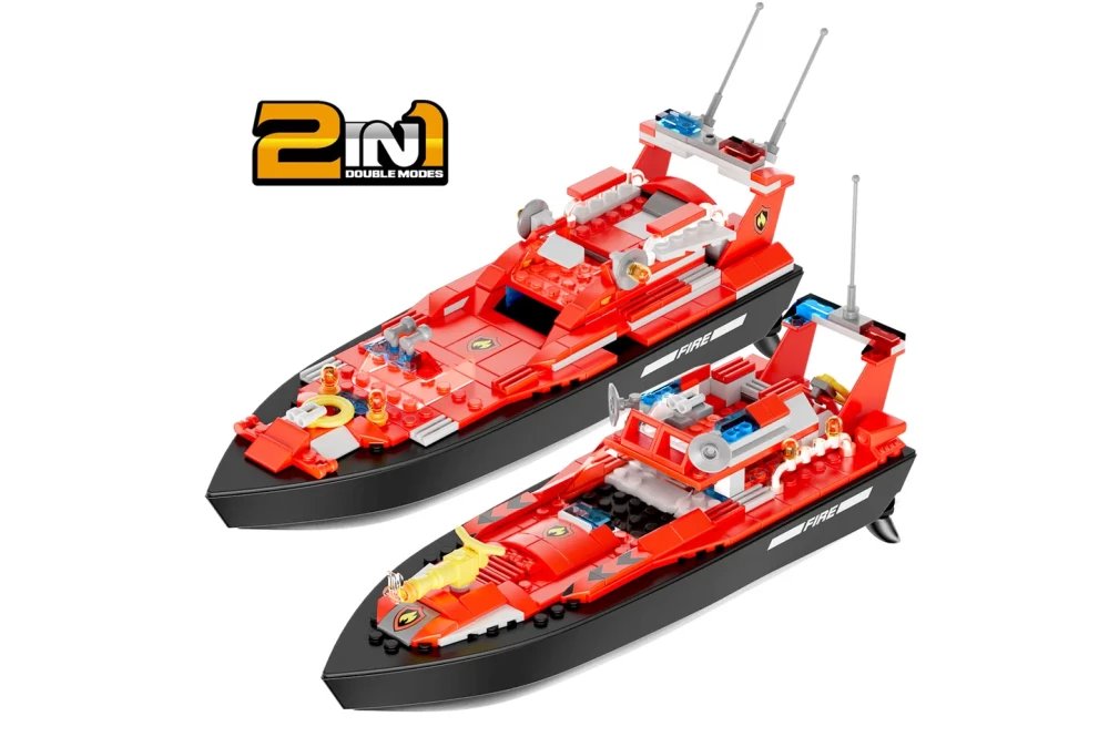 Радиоуправляемый конструктор Flytec V102 Катер 2 в 1 2.4G RTR, 159 элементов - Flytec-V102