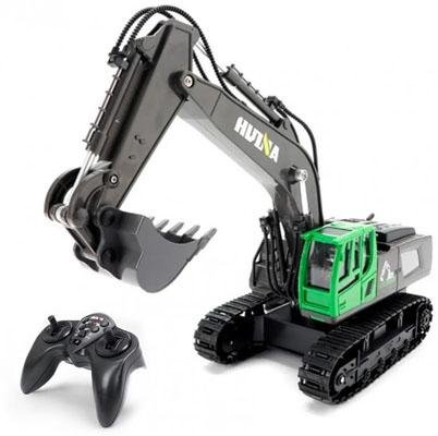Радиоуправляемый экскаватор HUI NA TOYS масштаб 1:18 2.4G - HN1558-GREEN
