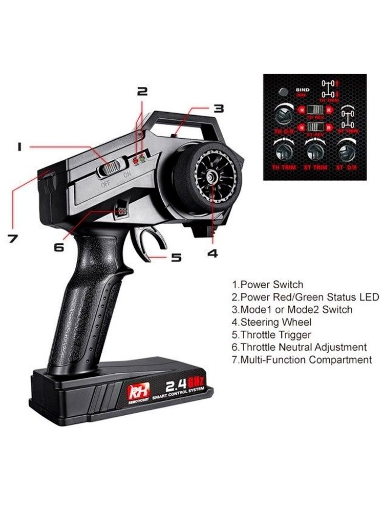 Пульт управления 2.4Ghz для краулеров Remo Hobby 1/8 V2.5 - RH2V2.5