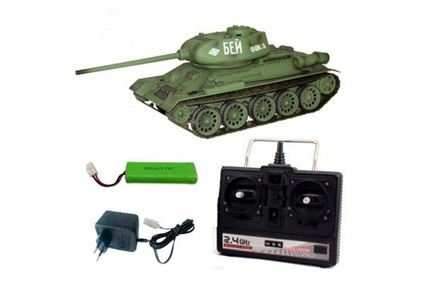 Радиоуправляемый танк Heng Long Russia T34-85 масштаб 1:16 2.4G - 3909-1 v7.0