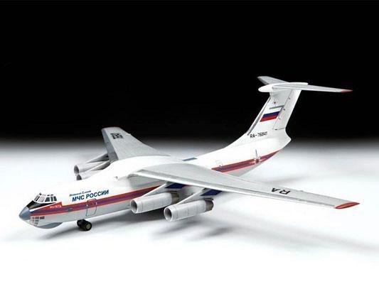Модель сборная ZVEZDA Российский десантный самолет Ил 76 МЧС России, 1:144