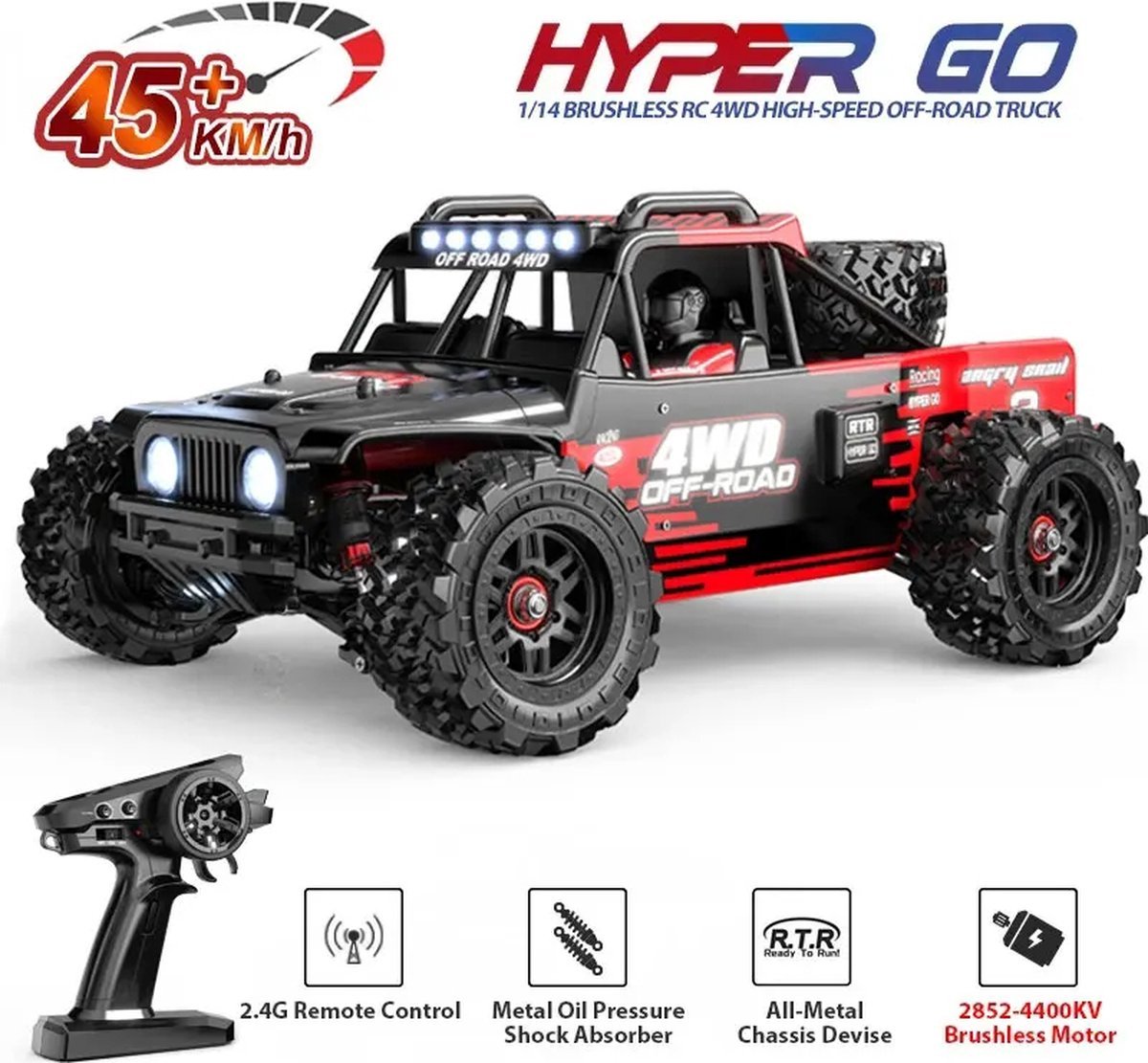 Радиоуправляемая машина монстр MJX Hyper Go 14209 Brushless 4WD 2.4G LED 1/14 RTR - MJX-14209