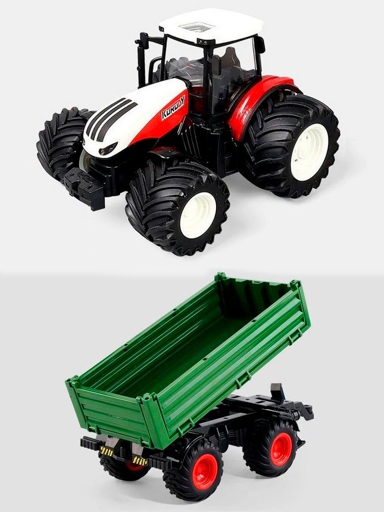 Радиоуправляемый фермерский трактор Korody с прицепом, широкие колеса 1/24 2.4G 6CH RTR -KR6645K