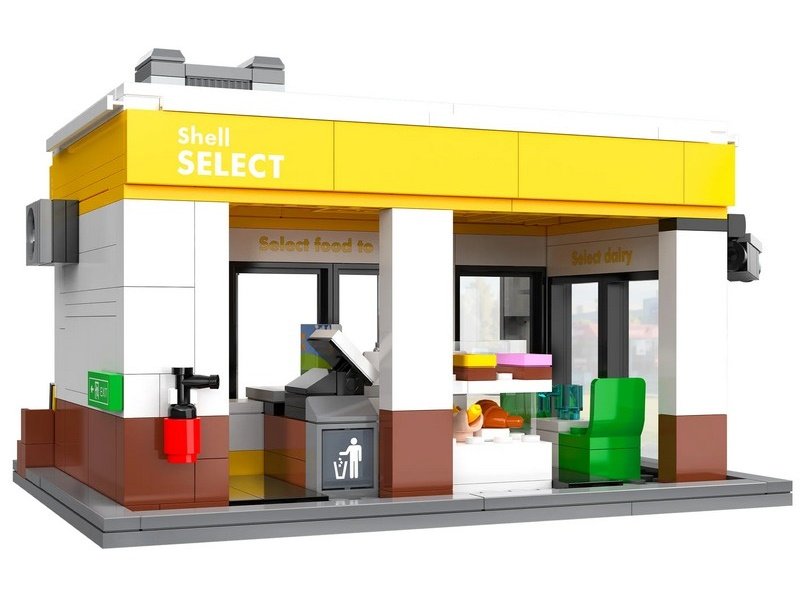 Конструктор CaDA минимаркет Shell Select (303 детали) C66027W