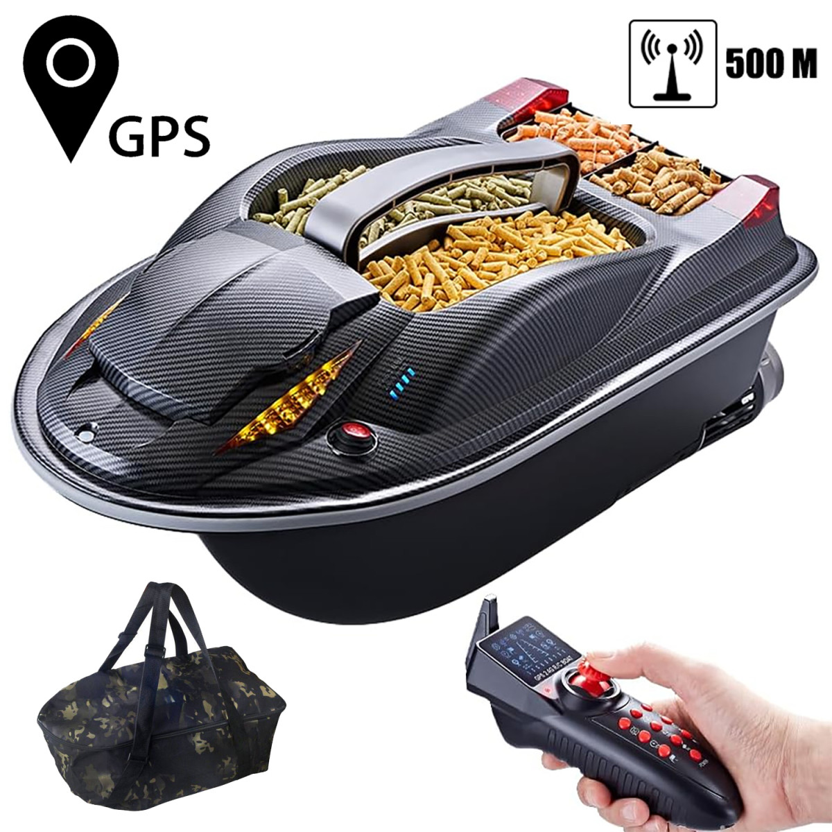 Прикормочный кораблик / катер для рыбалки с GPS HJ Toys - HJ817-BAG